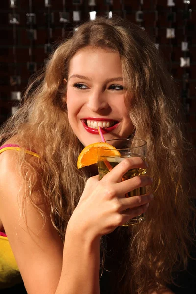 Portrait Woman Cocktail — Stock Photo, Image