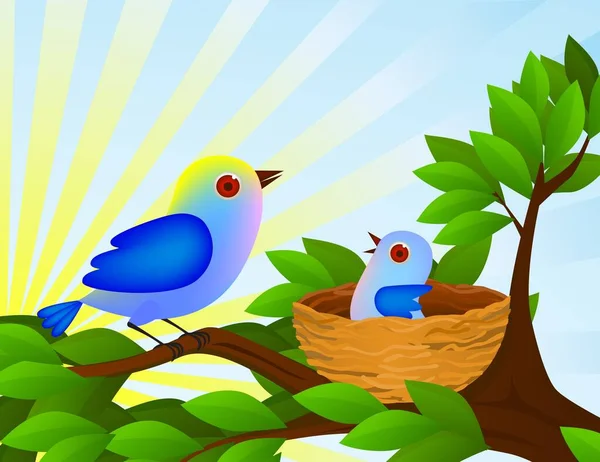 Illustration Bird Chicken Nest — Stock Photo, Image