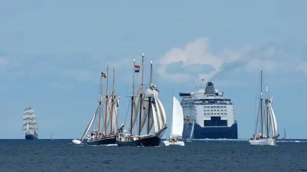 Incontro Con Vela Tradizionale Sul Fiordo Kiel — Foto Stock