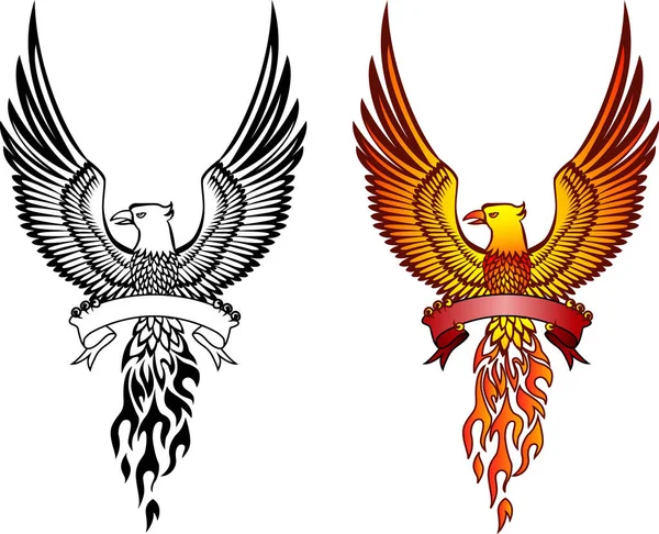 Pássaro Phoenix Com Emblema — Fotografia de Stock