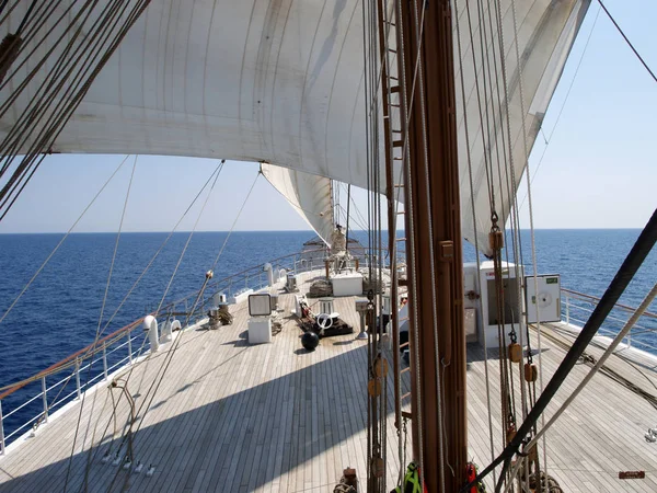 Vista Panorâmica Dos Detalhes Barco Vela — Fotografia de Stock