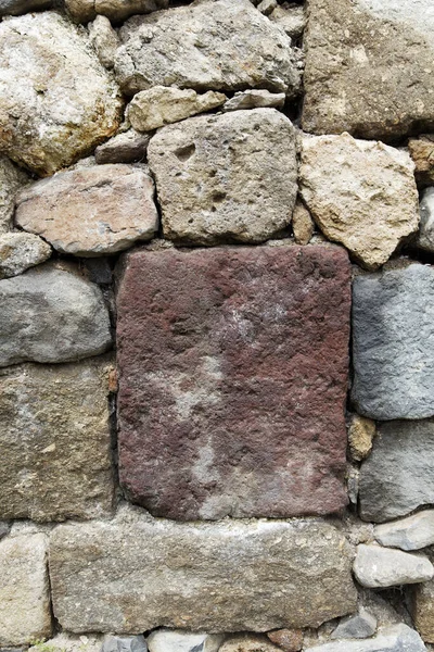 Pared Piedra Hecha Varios Colores Roca Local Piedra Caliza Piedra —  Fotos de Stock