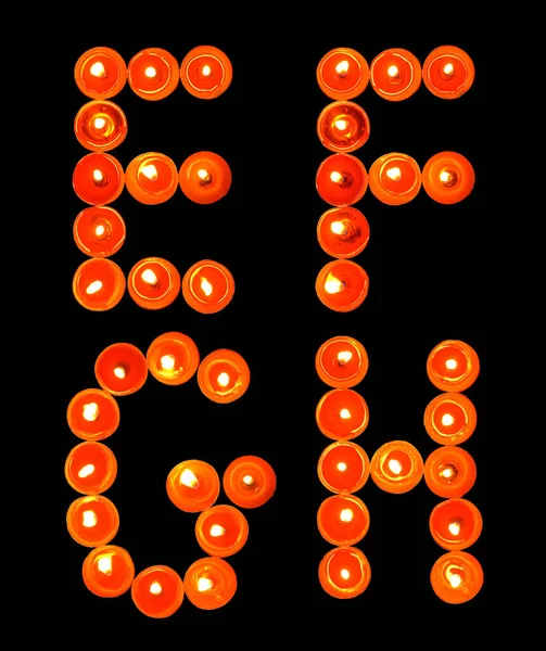 Isolated Candle Light Alphabet Series — Stock Photo, Image
