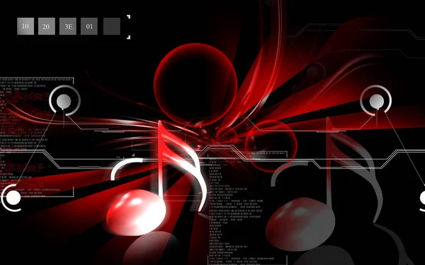 Digital Illustration Musik Tecken Färg Bakgrund — Stockfoto
