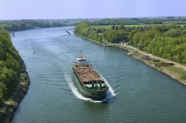 Holzfrachter Baltische Zee Bij Kiel — Stockfoto