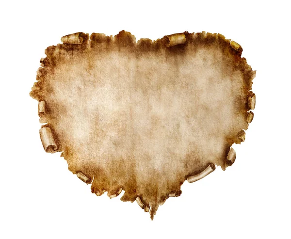 Blank Heart Shaped Vintage Piece Parchment Valentines Day Card Love — Stock Photo, Image