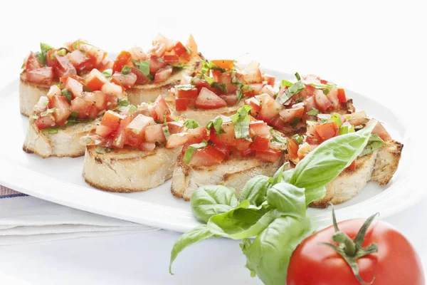 Przekąska Bruschetta Fast Food — Zdjęcie stockowe