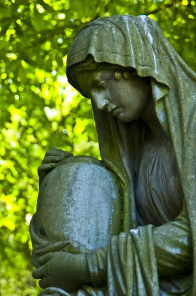 Detail Eines Alten Marmorgrabsteins Auf Dem Alten Friedhof Bonn — Stockfoto