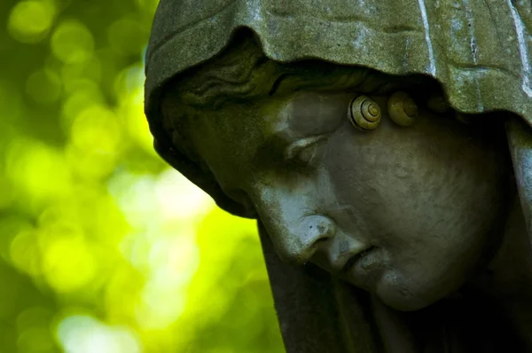 Detail Eines Alten Marmorgrabsteins Auf Dem Alten Friedhof Bonn — Stockfoto