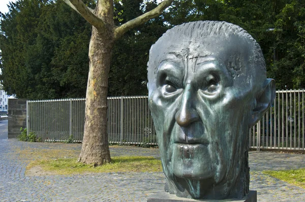 Skulptur Des Kopfes Von Konrad Adenauer Bonn — Stockfoto