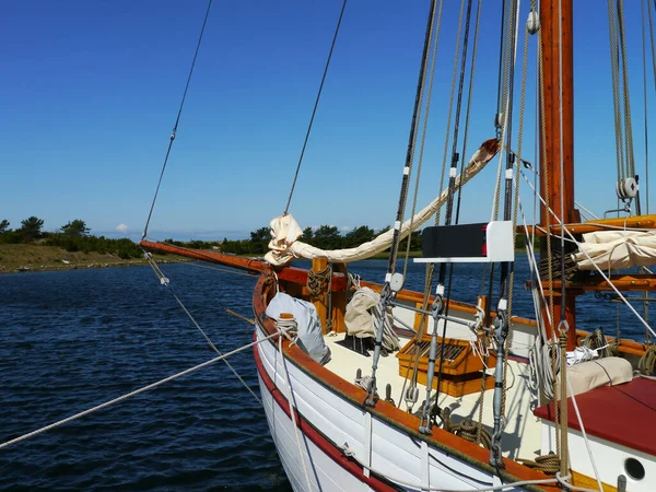 Vista Panorâmica Dos Detalhes Barco Vela — Fotografia de Stock