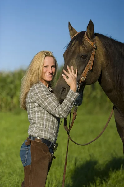 Portrait Horse Rider Daytime — Stock Photo, Image