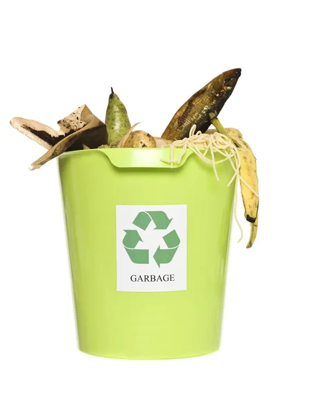 Reciclagem Bin Com Ort Isolado Fundo Branco — Fotografia de Stock