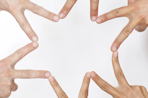 Estrela Mãos Contra Fundo Branco — Fotografia de Stock