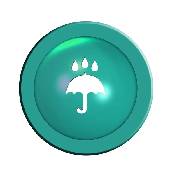 Lluvia Paraguas Botón Ilustración — Foto de Stock