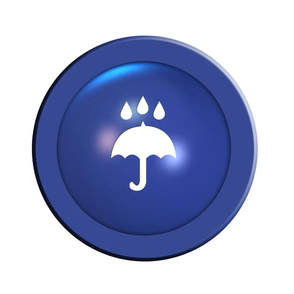 Eső Esernyő Gomb Illusztráció — Stock Fotó