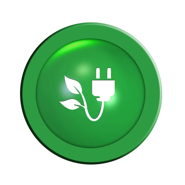 Πράσινο Κουμπί Εξουσία Εικονογράφηση — Φωτογραφία Αρχείου