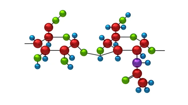 Molecule Hyaluron Render Isolated White — Stock Photo, Image