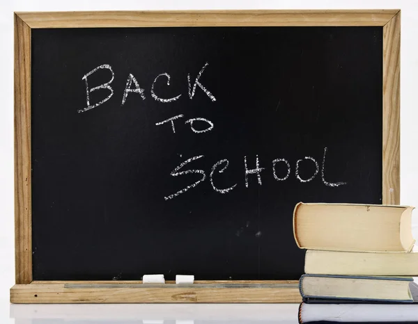 Retour École Tableau Sur Fond Blanc — Photo