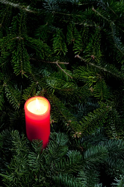 Karácsonyi Csendélet Egy Gyertyát — Stock Fotó