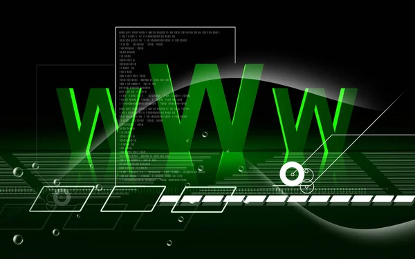 Www Szimbólum Digitális Illusztrációja Színes Háttérrel — Stock Fotó