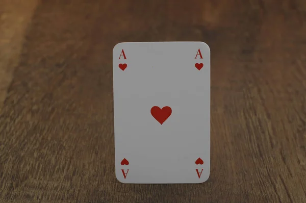 Spielkarten Ass Der Herzen — Stockfoto