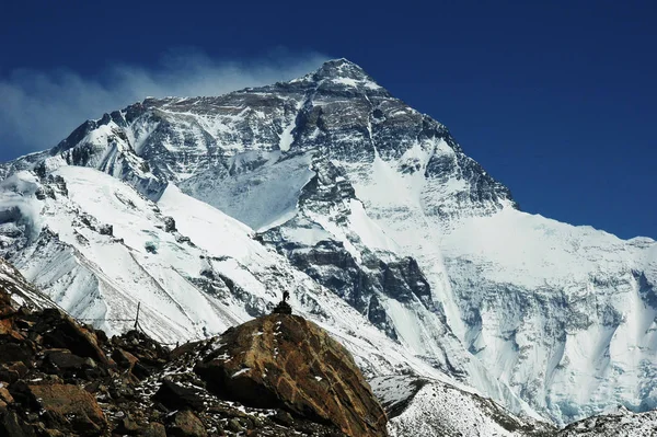 Paisaje Del Monte Everest Desde Campo Base Cara Norte Del — Foto de Stock
