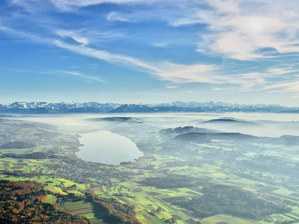 Hallwilersee Švýcarsko Vzduchu — Stock fotografie