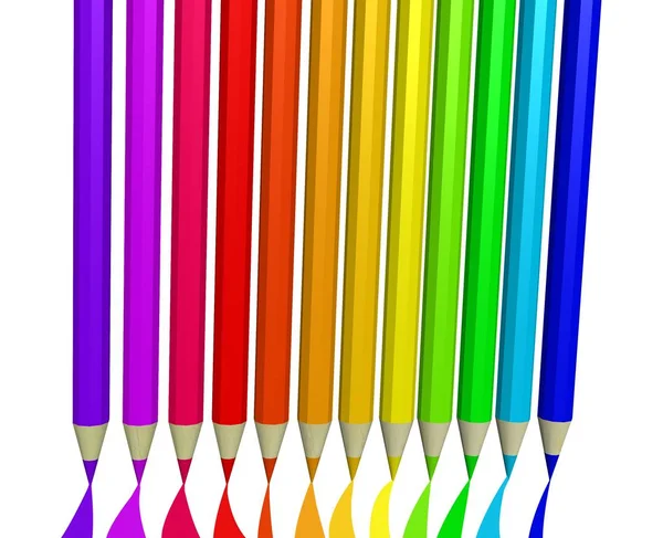Μολύβια Χρώματα Ουράνιο Τόξο — Φωτογραφία Αρχείου