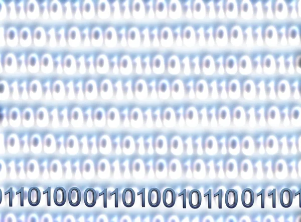 二进制代码和蓝色背景 — 图库照片