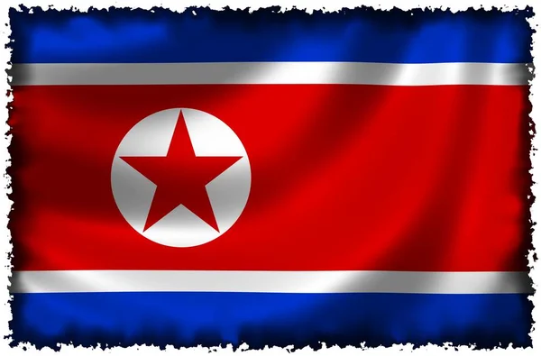 Nordkoreas Nationella Flagga Landsflagga — Stockfoto