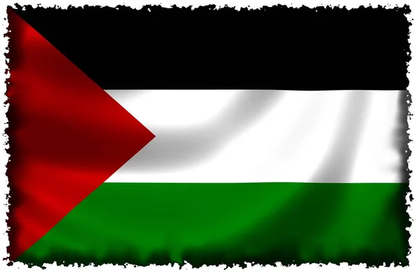 Nationale Vlag Van Palestina — Stockfoto