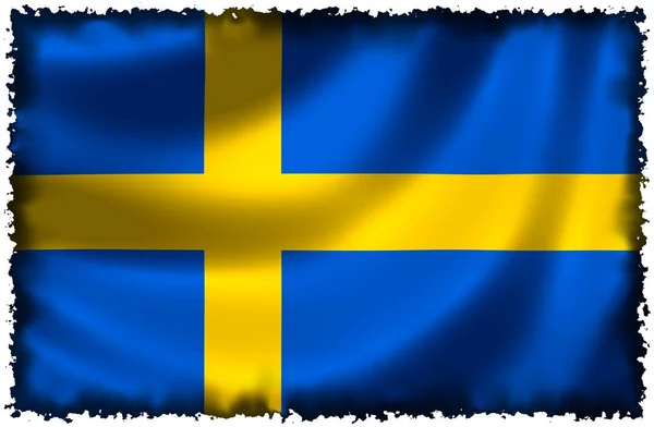 Flaga Narodowa Szwecji Flaga Kraju Ilustracja — Zdjęcie stockowe