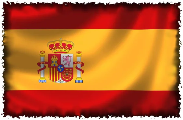 Bandeira Nacional Espanha Ilustração Bandeira País — Fotografia de Stock