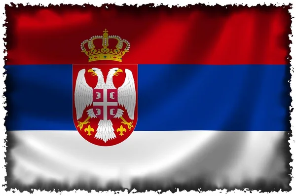Εθνική Σημαία Της Σερβίας Σημαία Χώρας — Φωτογραφία Αρχείου
