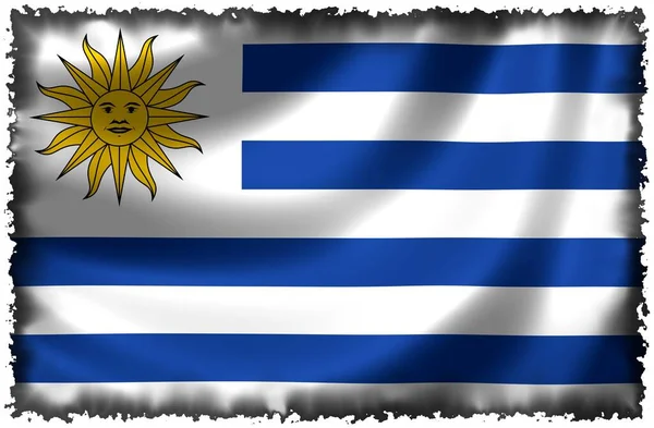 Національний Прапор Уругваю — стокове фото