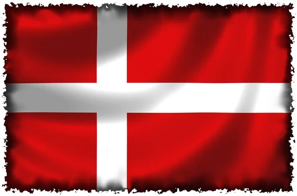 Danmarks Nationella Flagga — Stockfoto