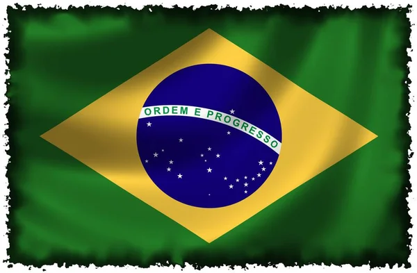 Bandeira Nacional Brasil Bandeira País — Fotografia de Stock