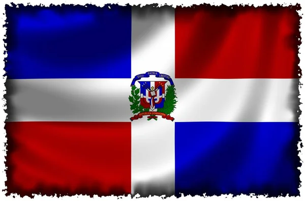 Національний Прапор Домініканської Республіки Прапор Країни — стокове фото