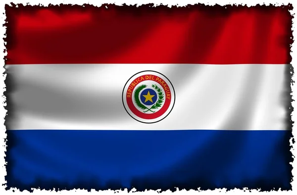 Національний Прапор Парагваю Прапор Країни — стокове фото