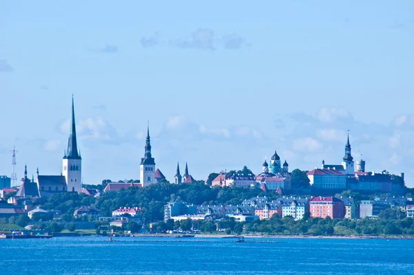 Weergave Van Het Stadslandschap Van Tallinn Van Zee — Stockfoto