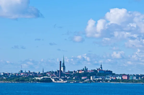 Weergave Van Het Stadslandschap Van Tallinn Van Zee — Stockfoto