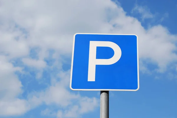 Parking Place Traffic Blue Sky Background Stock Image