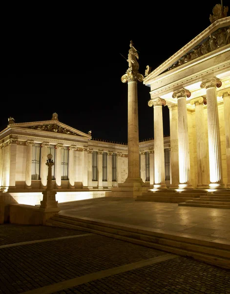 Academia Atenas Grecia Alas Principales Wright Vista Nocturna Habitación Para — Foto de Stock