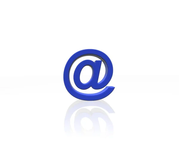 Blue Mail Icon White Background — Stock Photo, Image