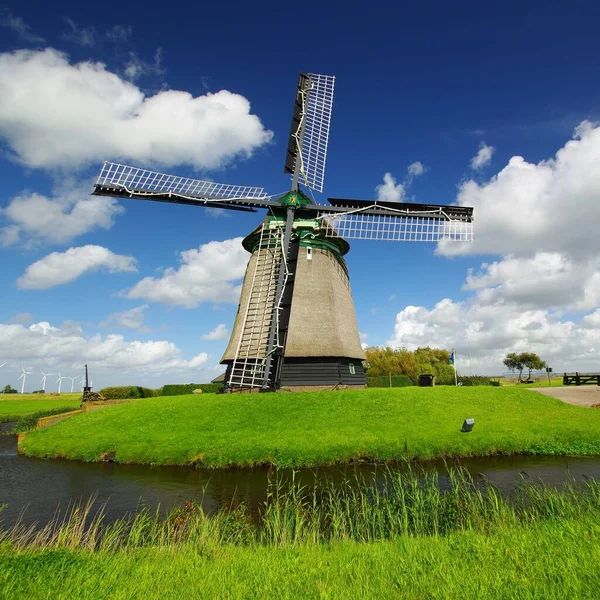 Moinho Vento Holandês Groet Norte Holanda — Fotografia de Stock