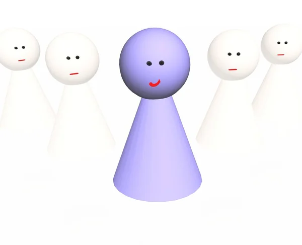 Three Happy Faces White Background — Stock Photo, Image