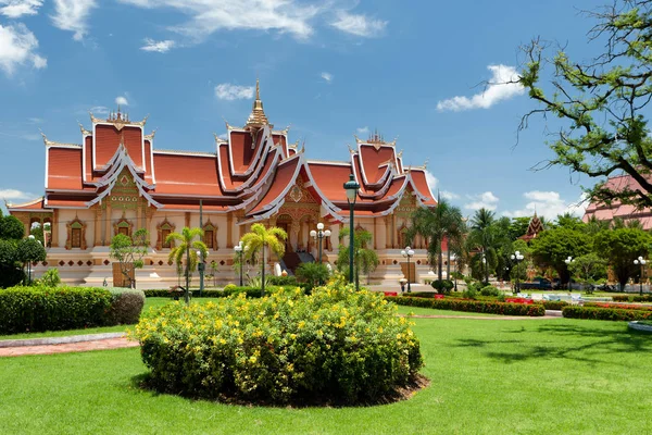 Buddista Architettura Vientiane Che Luang Neua Tempio Nella Zona Liguu200B — Foto Stock