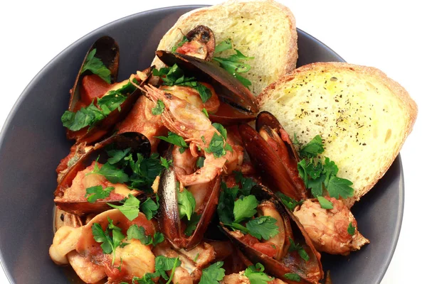 Photo Delicious Pasta Clams Mussel — Stock Photo, Image