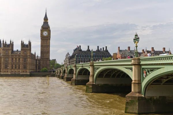 Büyük Ben Westminster Köprüsü Londra — Stok fotoğraf